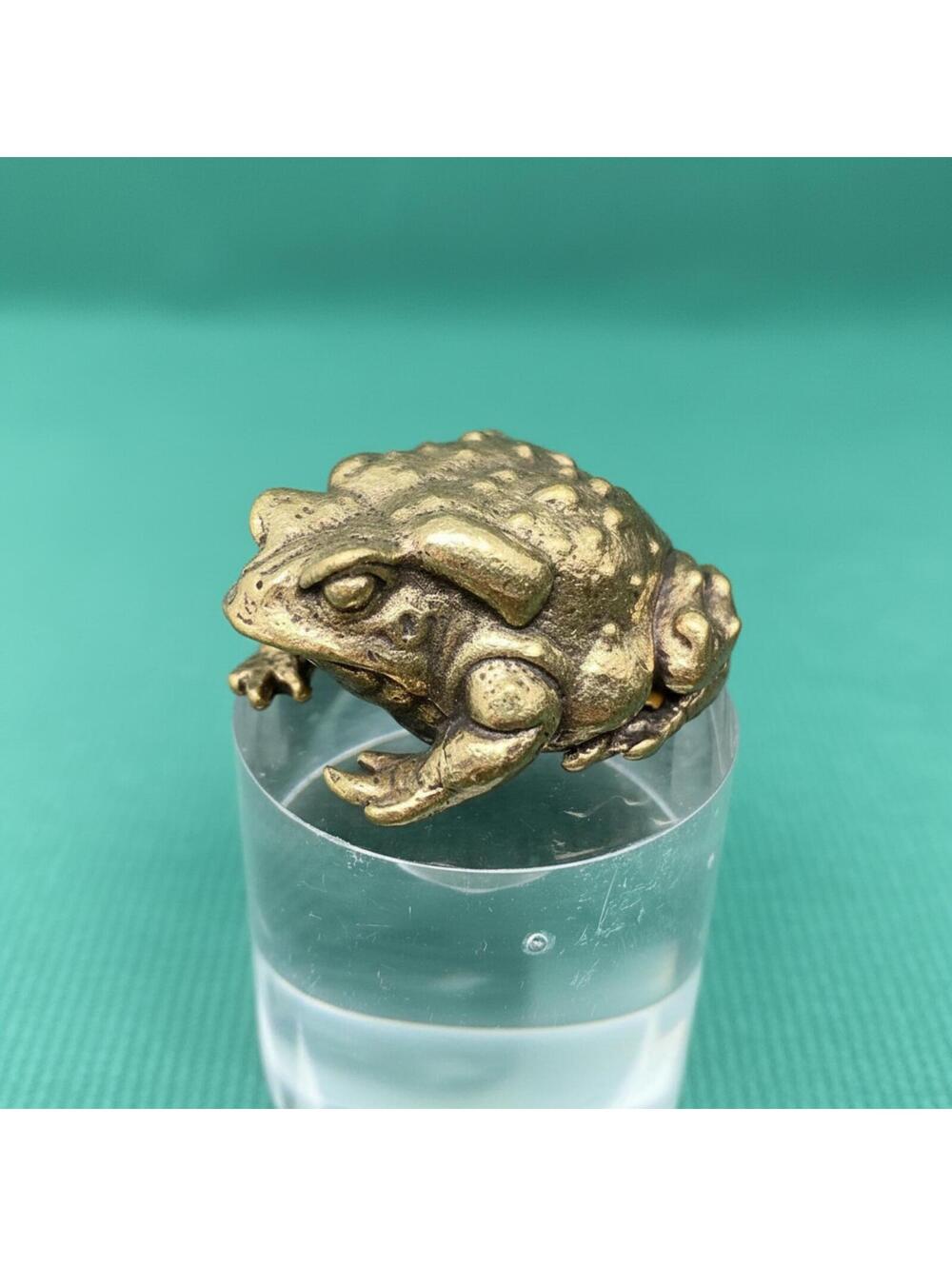 Brass Toad Miniature Figurine Sculpture
